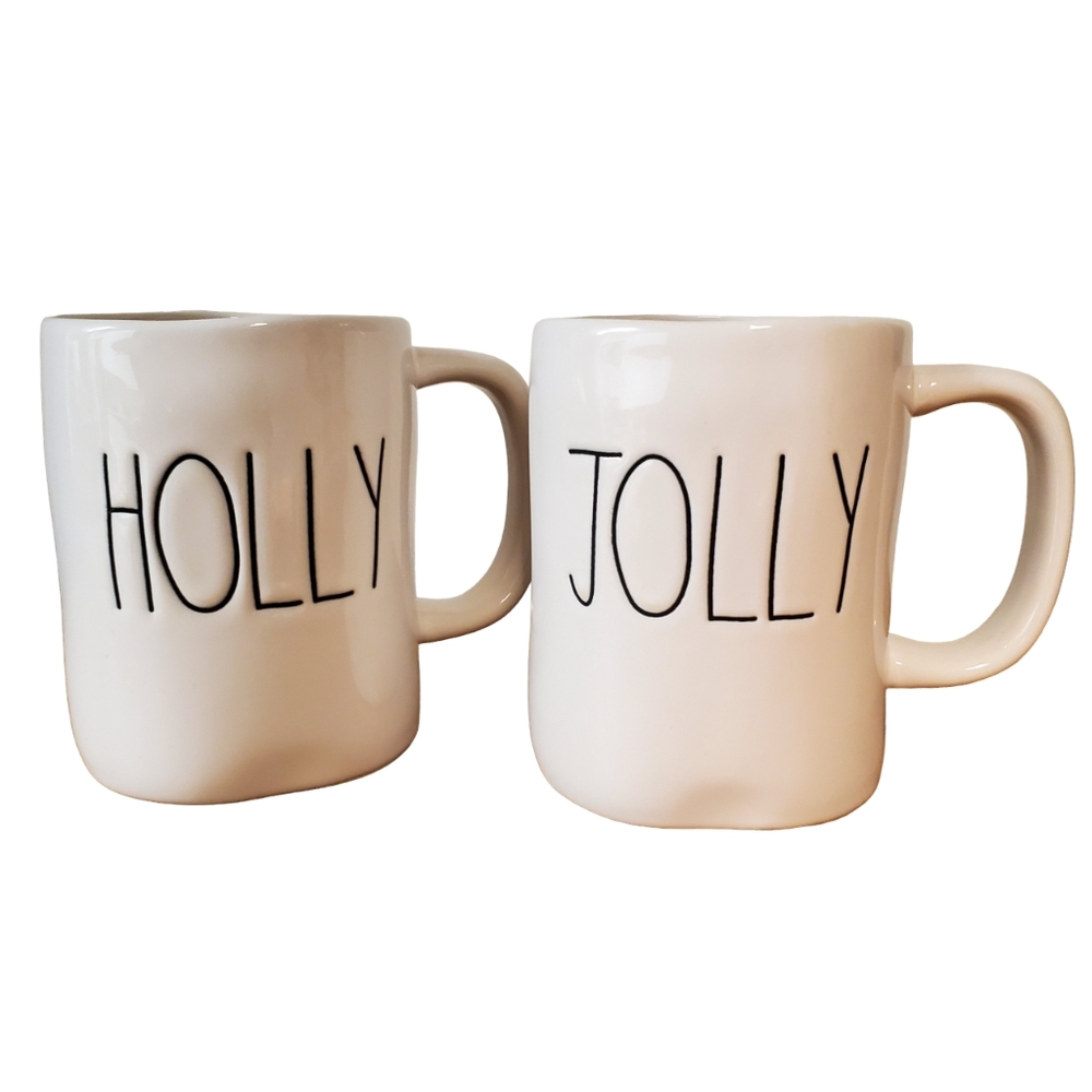 RAE DUNN | Holly & Jolly Coffee Mugs (x2)